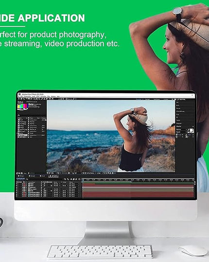 Aimosen 10 X 7 FT Green Screen Backdrop for Photography, Chromakey Virtual GreenScreen Background Sheet for Zoom Meeting, Cloth Fabric Curtain for Party Decor Video Studio Calls Streaming Gaming Photo