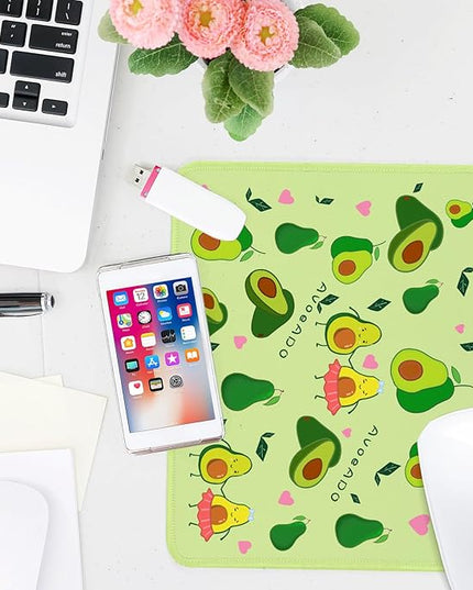 Avocado Square Mouse Pad,Non-Slip Rubber Base Mouse Pad,Home Office Decoration Desktop Accessory, Laptop Mouse Pad for Office Laptops,9.4x7.8x0.12in