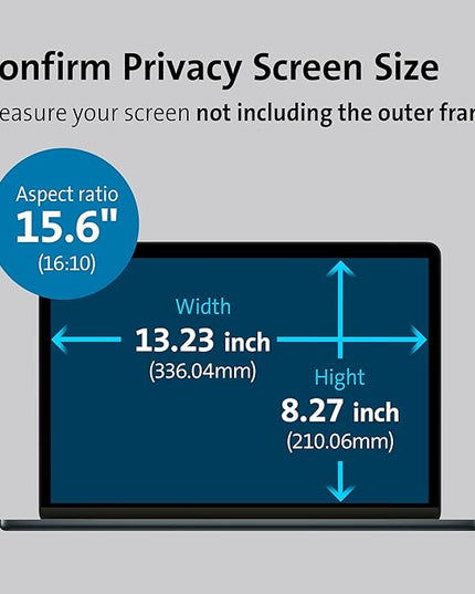 Kensington MagPro™ Magnetic Laptop Privacy Screen 15.6 inch, Removable 16:10 Laptop Privacy Filter Shield, Anti-Glare, Blue Ray Reduction, Compatible with HP/Dell/Acer/Asus/Lenovo (K55255WW)