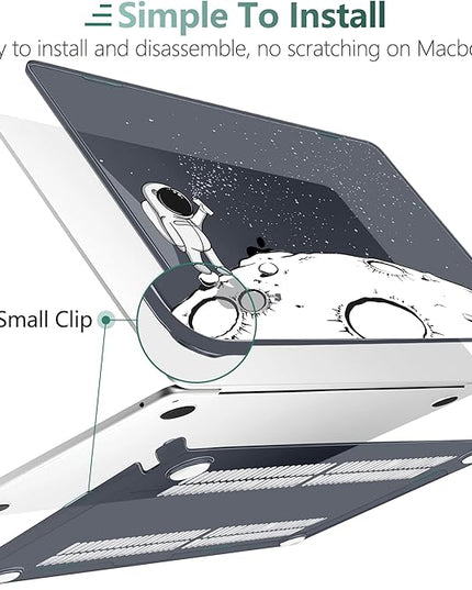 DONGKE for M4 MacBook Air 13.6 Inch Case 2025 2024 2023 2022 Model A3240 A3113 A2681 M3 M2 Chip, Plastic Hard Shell Case Cover with Touch ID for MacBook Air 13 Inch M4 - Astronaut