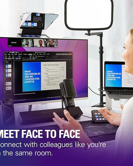 Elgato Prompter – Teleprompter with Built-in Screen for YouTube, Twitch, Zoom and More, 1080 pixels, Supports DSLR/Webcam/Smartphone, Drag & Drop Monitor Display, Works with Mac/PC & Stream Deck