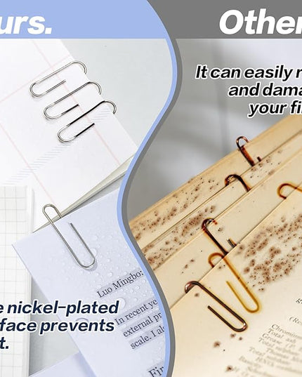 Deli Jumbo Paper Clips Nonskid, 1000 Large Paper Clips, 10 Boxes of 100 Each, Silver