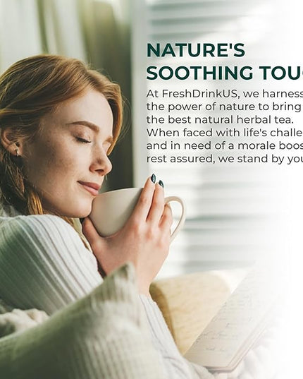 FreshDrinkUS StrongerLungs 20 Tea Bags - Mullein Leaf, Ginseng, Elderberry, Ginger & Thyme - Supports Lung Cleanse, Congestion Relief & Mucus Detox - Caffeine-Free & All-Natural