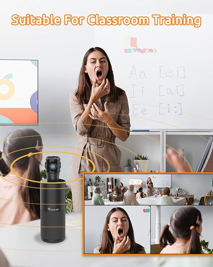 TOUCAN 360-Degree Video Conference Camera, 1080p HD Webcam with 4 Noise Reduction Mics, Speaker, AI Tracking, Works with Zoom, Google Voice, Microsoft Teams and More, for PC/Mac/Tablet