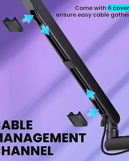 CAHAYA Mic Stand Boom Arm - Low Profile Adjustable Microphone Arm Stand with 3.5" Extension Pole Desk Clamp Screw Adapter for Streaming Gaming Compatible with Blue Yeti Shure SM58 SM48 Fifine K669B