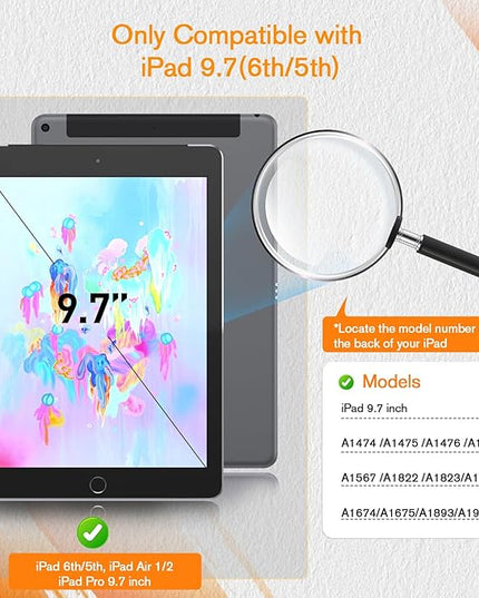 KCT 2 Pack Paperfeel Screen Protector Compatible with iPad 6th / 5th Generation 9.7 inch/iPad Air 1/2 High Touch Sensitivity Anti Glare, Less Reflection, PET Matte Texture, Easy Installation