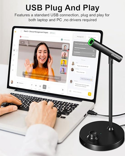 Aokeo USB Microphone, Gaming Microphone for PC with Volume Control Buttons for Recording,Podcasting,Streaming,YouTube,PS5 PS4 Mac Laptop