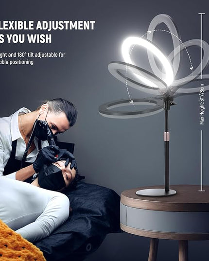 NEEWER Entry Level Version 10.5" Desk Ring Light with Stand/Phone Holder Compatible with iPhone/Remote, 10W CRI85+ LED Lighting for Streaming Recording Makeup Selfie Laptop Video Conference, N22
