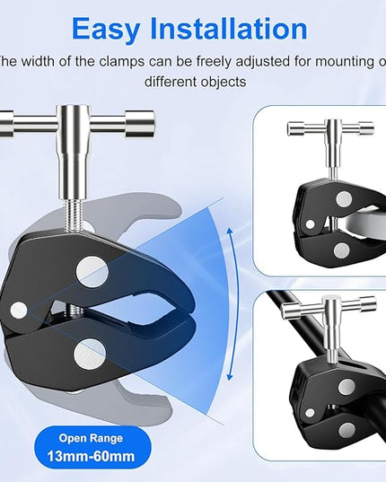 EMART 6inch Articulating Magic Arm Camera Mount with Super Clamp, Friction Power Adjustable Camera Mounts & Clamps with Magicarm and Cold Shoe for Photography/Videography/Webcam/Flash Light
