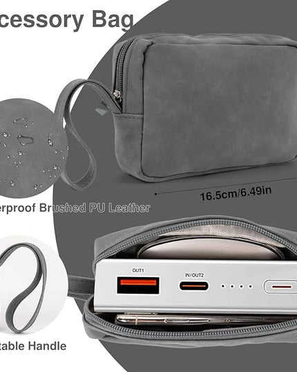 Allinside 13-14 Inch Laptop Sleeve Case for MacBook Pro 14" 2021-2024/MacBook Air 13" 2010-2017/MacBook Pro 13" 2010-2015, Waterproof Matte PU Leather Sleeve Cover with Stand & Accessory Pouch, Gray