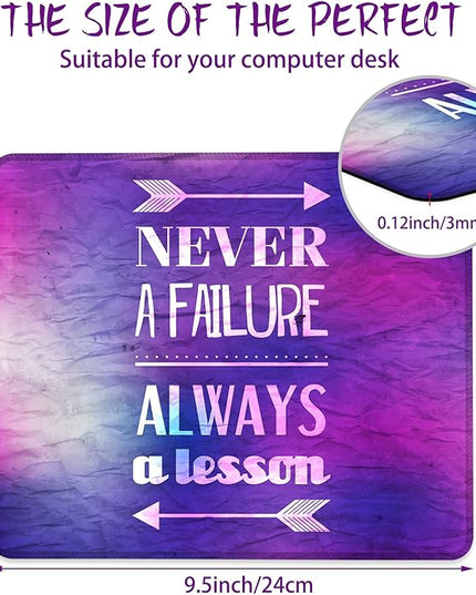 Inspirational and Encouraging Quote Mouse Pad Square Mouse Pads with Stitched Edge, Computer Mousepad with Non-Slip Rubber Base for Computer Laptop Office Desk Accessories 9.5x8 Inches