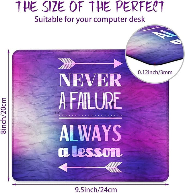 Inspirational and Encouraging Quote Mouse Pad Square Mouse Pads with Stitched Edge, Computer Mousepad with Non-Slip Rubber Base for Computer Laptop Office Desk Accessories 9.5x8 Inches