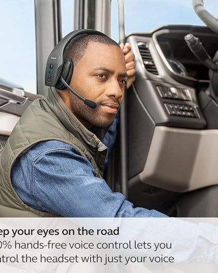 BlueParrott B650-XT Mono Bluetooth Wireless Headphones 96% Noise Canceling Over Head Trucker Headset with Mic, 100% Voice Control, IP54-Rated Protection, Active Noise Cancellation, 36 hrs. Talk Time