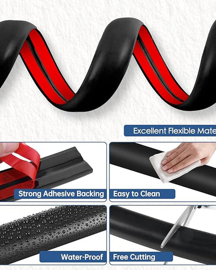 Floor Cord Cover for Wires on Floor Self Adhesive Cord Hider Floor Cable Management Wire Covers for Cords Protector Prevent Cable Trips Cord Cavity W 0.59" x H 0.31", Black, 20Ft