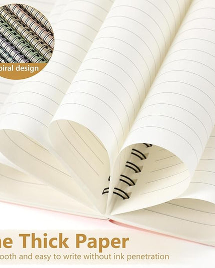 Fuutreo 12 Pcs Spiral Notebook for Work A5 8.3 x 5.7 Inch College Ruled Spiral Journal Notebook Kraft Cover Ruled Paper, 12 Color, 60 Sheets, 120 Pages for Office School(Innovative Color)