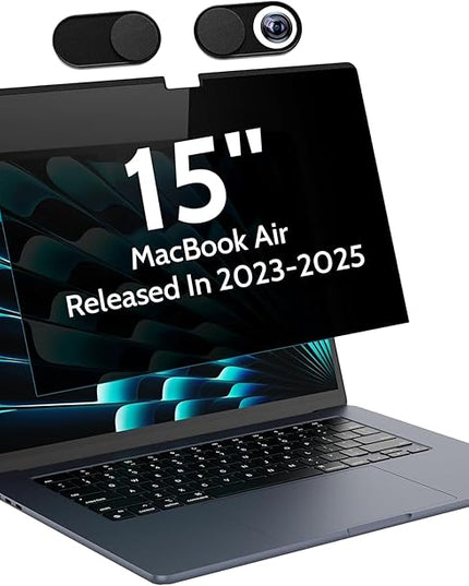 Magnetic Privacy Screen for MacBook Air 15 Inch (2023-2025, M2 M3 M4) - A2941 A3114 A3241, 15inch Removable Matte Anti Blue Light Glare Filter for Mac Air 15.3" Laptop Computer