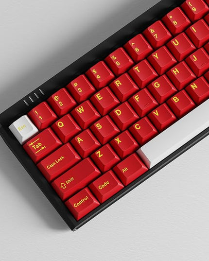Sumgsn 160 Keys Doubleshot Keycaps Cherry Profile Classic Red Keycaps Set 7u Spacebar Fit for 61/64/87/104/108 Cherry Mx Switches ISO ANSI Layout Mechanical Keyboards Alice Keyboards
