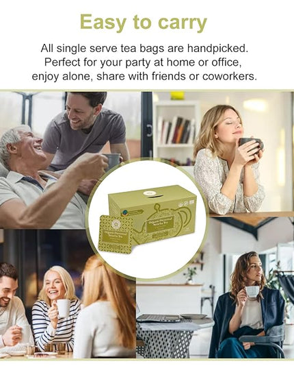 RIANTEA Organic Prevernal Sencha Green Tea Bags - Low Caffeine, Cold & Hot Brew, Premium Quality from Award-Winning Plantation, Non-GMO, Biodegradable, Unsweetened, 100% Natural
