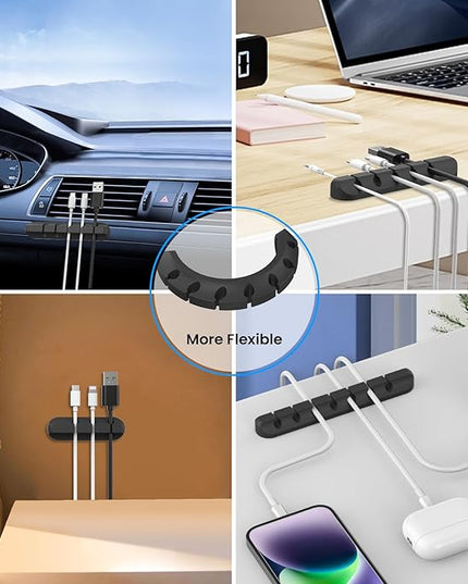 AhaStyle Cable Clips, 3 Pack Cord Holders Cable Organizer Self Adhesive Cord Keeper for Desktop Organizing USB Cable/Nightstand Power Cord/Mouse Cable/Wire PC/Cord Clips for Home Office and Car