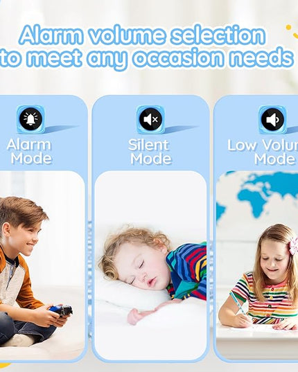 60-Minute Visual Timer for Kids Digital Visual Countdown Timer for Kids Toddler for School Classroom, Time Management Tool with Silent Operation, Blue & White