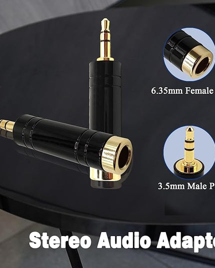 Voluty Tek 6.35MM Female to 3.5MM Male Headphone Adapter 1/4 to 1/8 Audio Stereo Adapter for Headphone 2PCS