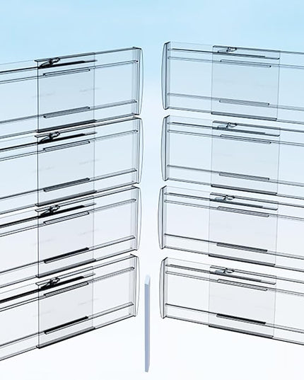 8 Pack Adjustable Drawer Dividers for Clothes,6" High Expandable From 12-20" Clear Drawer Organizers, PC Plastic Separators for Dresser/Bedroom/Bathroom/Kitchen/Office Storage