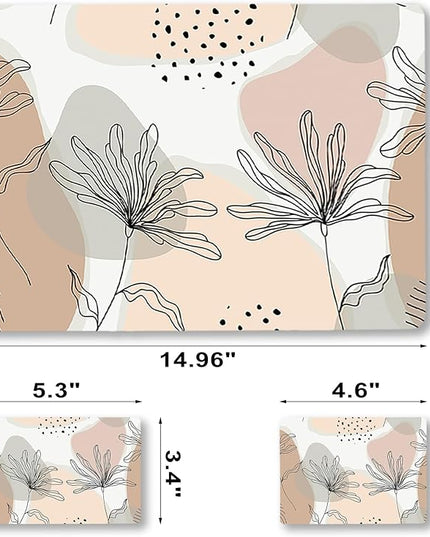 Laptop Skin Sticker Decal,12" 13" 13.3" 14" 15" 15.4" 15.6 inch Laptop Vinyl Skin Sticker Cover Art Protector Notebook PC (2 Wrist Pad Skins Included), Decorative Waterproof Removable, Morandi Leaves