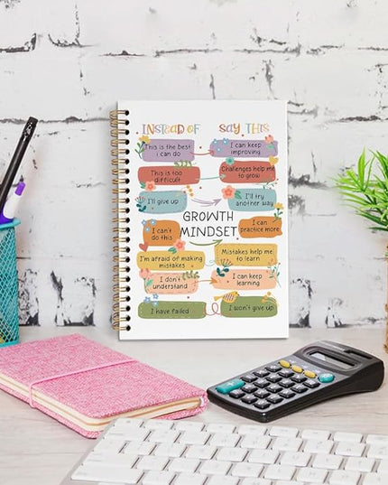 dvhdajed Mental Health Spiral Notebook, Therapy Journaling Notebooks, Floral Therapy Spiral Journal for Women, Positive Affirmations Office School Supplies Gifts, 5.5x8.3 In