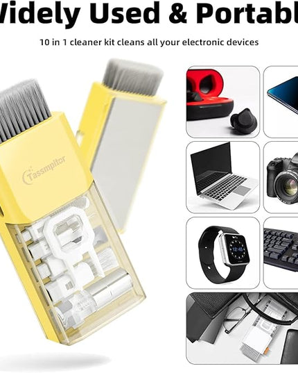 Laptop Screen Keyboard Cleaner Kit, All in 1 Electronics Cleaning Tool for MacBook iPad iPhone Pro Cell Phone, Brush Tool for Tablet, Computer, PC Monitor,TV Camera Lens with Patent, Yellow