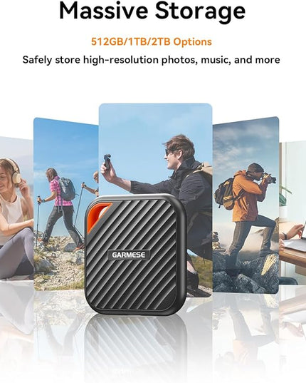 1TB External SSD Up to 2000MB/s, USB 3.2 Gen 2x2 Portable SSD External Solid State Drives Compatible with Game Console/Tablet/Laptop/Mac, Reliable Storage for Gaming, Students, Professionals