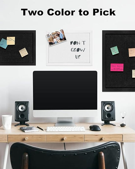 TORASO Cork Board Bulletin Board, Cork Boards for Walls with Pins, Eye Bolts, gaskets, Screws, Pin Board for Office, School and Home (White, 17“x23-2P)