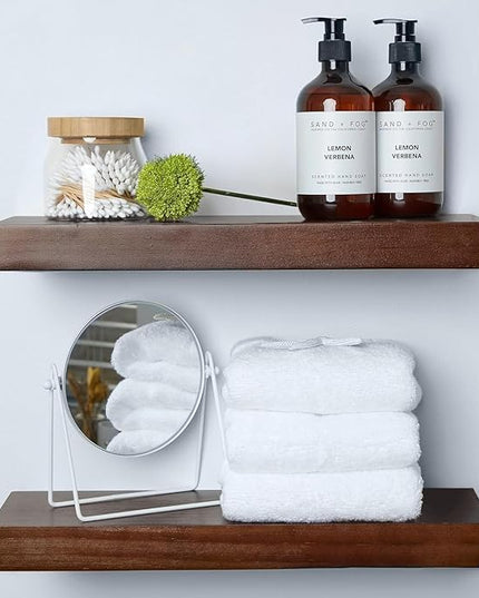 Homeforia Walnut 18 inch Floating Shelf, High End Solid Real Wood 18inch Floating Shelves for Wall Mounted, Dark Brown 18 inches Long Floating Shelves, Heavy Duty Bracket, 18 X 6.5 X 1.75 in, Set of 2