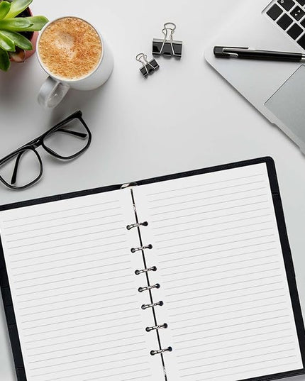 7-Hole Lined Refills Paper, A5 Filler Paper for Planner Inserts, A5 Loose Leaf Paper, 7 Hole Refills, 100 Sheets/200 Pages, College Ruled, 5.5 X 8.5 Inch (White Paper, 100 Sheets)