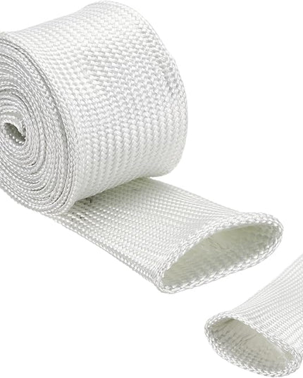 uxcell Insulation Cable Protector,40mm/1.57 Inch-2m/7 Feet High Temp Fiberglass Sleeve White