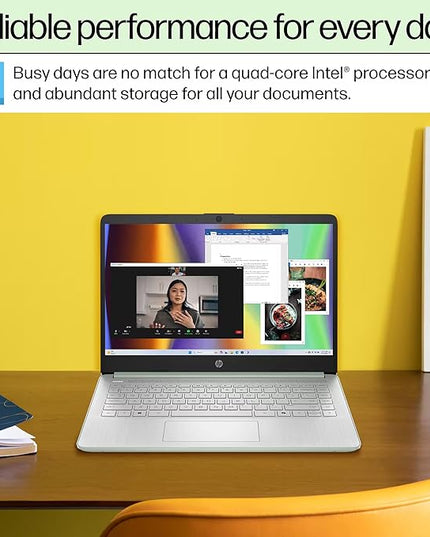 HP 14 Laptop Student Business 2025 Flagship Computer, AI Copilot, 4-Core 13th Gen Intel CPU, 16GB RAM 628GB Storage (128GB UFS+ 500GB Ext), 1-Yr Office 365, Long Battery HubxcelAccessory Win 11S Green