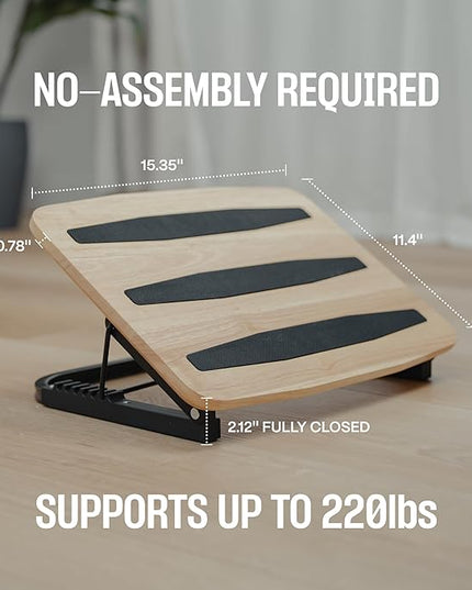 Adjustable Under Desk Foot Stool - Ergonomic Foot Rest with 7 Angles - Natural