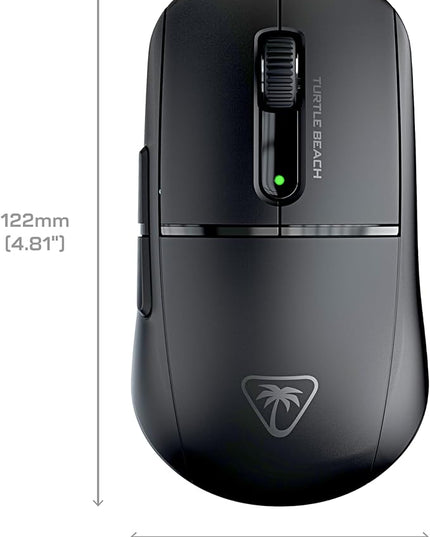 Turtle Beach Burst II Air Wireless Gaming Mouse - 47g Ultra Lightweight, Optical Switches, 26000 DPI Optical Sensor, 120-hour Rechargeable Battery, Symmetrical Design, Bluetooth, USB-C Cable – Black