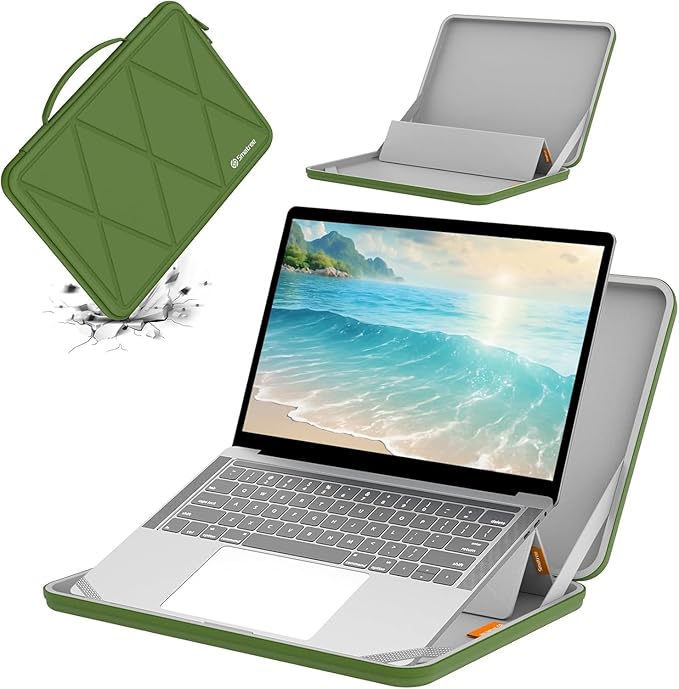 Smatree MS23T Hard EVA Protective Sleeve with Stand Compatible for 12 inch Lenovo ThinkPad X12 Gen 2 Detachable, for 13.3 inch Lenovo ThinkPad Z13 Gen 2/1 Notebook Bag,Green