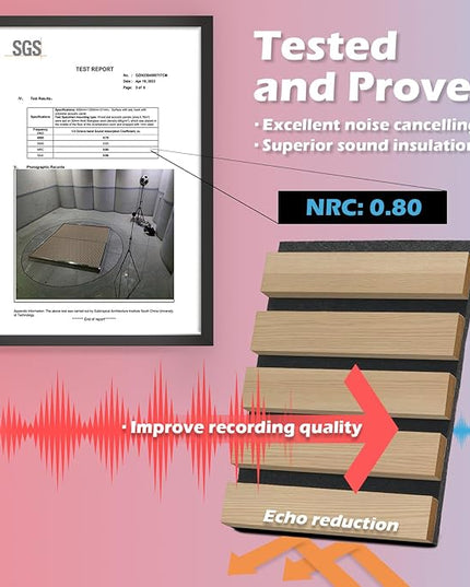 Art3d 2-Pack 48" x 24" Acoustic Wood Panels for Wall, Soundproof Wood Slat Panel for Wall and Ceiling, 3D Fluted Sound Absorbing Paneling for Interior Wall Decor, Living Room, Bedroom - Peach