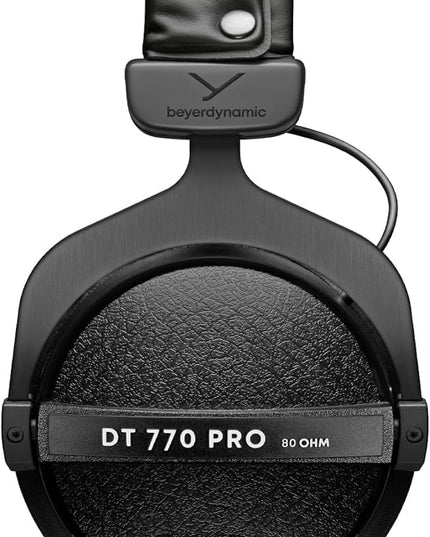 beyerdynamic DT 770 PRO 80 Ohm Over-Ear Studio Headphones in Gray. Enclosed Design, Wired for Professional Recording and Monitoring