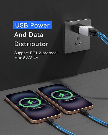 Mini USB Hub 3-Port USB Splitter 1 in 3 Out, USB Expander Adapter with USBA 3.0 Data Transfer Port, 2 USB 2.0 Ports Hub, USB Dongle for PC, Laptops, Keyborad, Mobile Hard Disk and More(White)