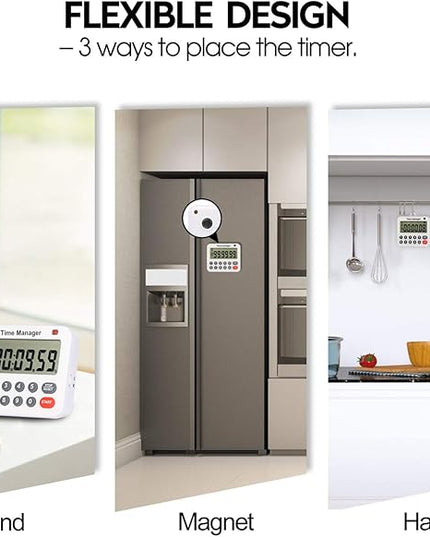 AIMILAR Digital Kitchen Timer - Magnetic Count Up Down Direct Entry Cooking Timer with Loud Alarm, Auto Shut-Off & Memory Function, 99 Hrs 99 Mins 99 Secs, 10 Key for Cooking, Exercise, Games