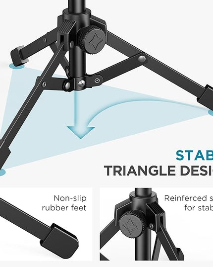 InnoGear Webcam Tripod, Extendable Webcam Stand for Desk Camera Stand Mount with Phone Holder for Webcam C922 C930e C920S C920 C615 C960 C920x BRIO 4K NexiGo N60, Right Light, GoPro with 1/4" Thread