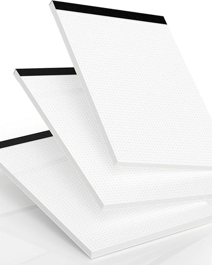 Dotted Journal Notepads 8-1/2 x 11, 3 Pack, Dot Journal Paper 8.5 x 11, Letter Size Large, Dotted Grid Note Pad for Planning Journaling, 70 GSM Pads of Paper, 1/5" Dots Writing Notes, 30 Sheets/Pad