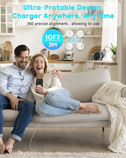 [Apple MFi Certified]Magnetic Wireless Charger for iPhone 17 16 15,10FT Fast Mag Safe Wireless Charging Pad with 20W USBC Charging Block for iPhone 17/Air/16 Pro Max/16 Pro/15/14/13/12,AirPods 3/Pro 2
