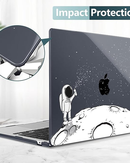 DONGKE for M4 MacBook Air 13.6 Inch Case 2025 2024 2023 2022 Model A3240 A3113 A2681 M3 M2 Chip, Plastic Hard Shell Case Cover with Touch ID for MacBook Air 13 Inch M4 - Astronaut