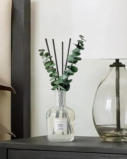 COCORRÍNA Black Forest Reed Diffuser – 6.76 oz Essential Oil with Sticks & Dried Eucalyptus Branches, Home Fragrance for Bedroom or Bathroom Décor