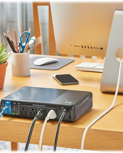 Tripp Lite Cloud-Connected 600VA UPS Battery Backup and Surge Protector, Remote Management & Monitoring, 300W, 4 Outlets, Computer UPS, Wall Mount Option, 5ft Cord, 3-Year Warranty (BC600RNC)