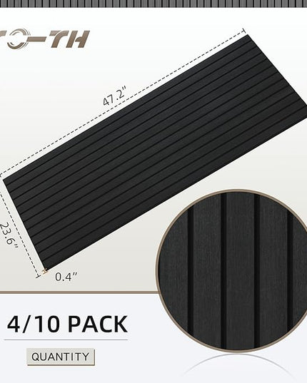 TO-TH Wood-Look Acoustic Wall Panels, 10 Pack 47.2” x 23.6” Acoustic Panels, Decorative Sound Absorbers Sound Dampening Panels for Home, Office, Basement, Smoky