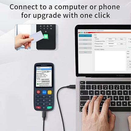 X7 RFID Reader Writer (RFID Copier Multi-Frequency Smart Card Reader ID IC Elevator Card RFID Writer for Access Control System with 125khz T5577 Key Fobs/Cards and 13.56mhz IC Key Tags)